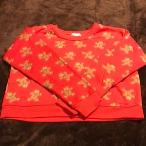 Red Ginger Bread Man Christmas Crew Neck Sweatshirt